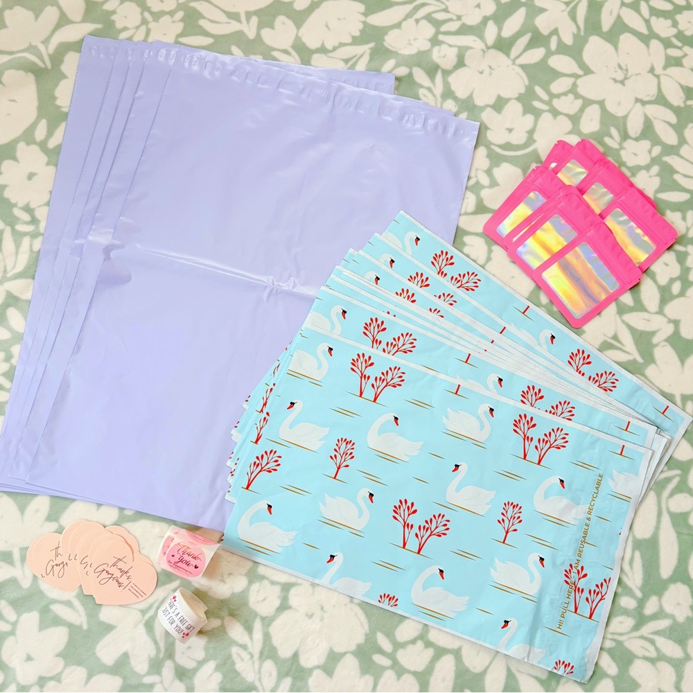 75 Piece Elegant Swan Shipping Supply Bundle 🦢💕
